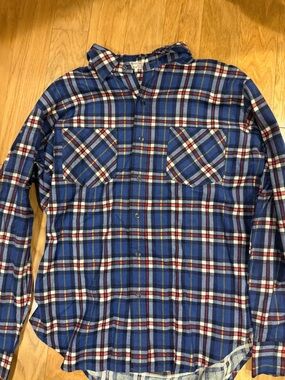 Vintage Timber Run Blue Plaid Button-Up
